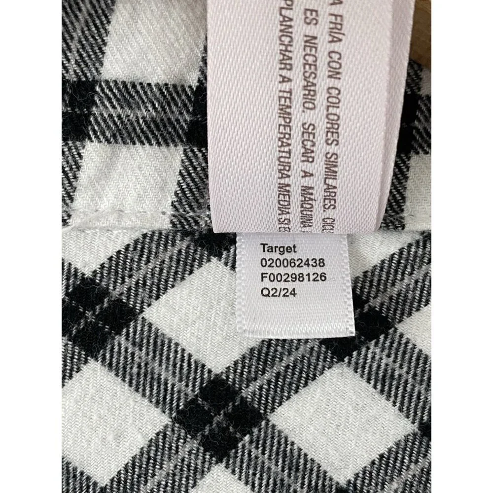 Auden Women's Medium Long Sleeve Plaid Brushed Cotton Flannel Pajama Top